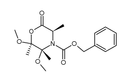 4-Morpholinecarboxylic acid, 2,3-dimethoxy-2,3,5-trimethyl-6-oxo-, phenylmethyl ester, (2S,3R,5R)- 结构式