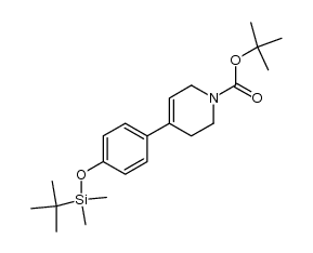 1(2H)-Pyridinecarboxylic acid, 4-[4-[[(1,1-dimethylethyl)dimethylsilyl]oxy]phenyl]-3,6-dihydro-, 1,1-dimethylethyl ester 结构式