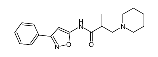2-甲基-N-(3-苯基-1,2-恶唑-5-基)-3-(1-哌啶基)丙酰胺 结构式