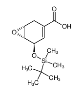 (-)-5-(tert-butyl-dimethylsilanyloxy)-7-oxa-bicyclo[4.1.0]hept-3-ene-3-carboxylic acid 结构式