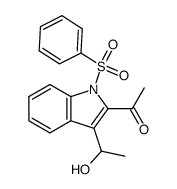 Ethanone, 1-[3-(1-hydroxyethyl)-1-(phenylsulfonyl)-1H-indol-2-yl]- 结构式