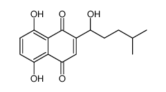 (+)-5,8-二羟基-2-(1-羟基-4-甲基戊基)-1,4-萘二酮 结构式