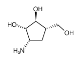 1,2-Cyclopentanediol, 3-amino-5-(hydroxymethyl)-, (1R,2R,3R,5R)-rel- 结构式