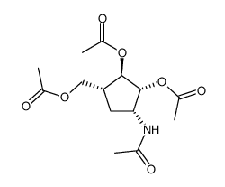 Acetamide, N-[(1R,2R,3R,4R)-2,3-bis(acetyloxy)-4-[(acetyloxy)methyl]cyclopentyl]-, rel- 结构式