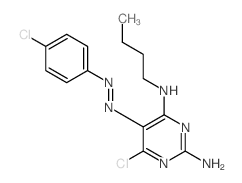 N4-丁基-6-氯-5-[2-(4-氯苯基)二氮烯基]-2,4-嘧啶二胺 结构式