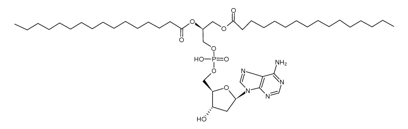 2'-脱氧-5'-腺苷酸 单[(R)-2,3-二(十六酰氧基)丙基]酯 结构式