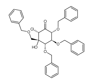 (4S,5S,6S)-4,5,6-三苄基-3-[(苄氧基)甲基]-2-氯-3-环己酮 结构式