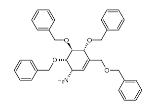 2-Cyclohexen-1-amine, 4,5,6-tris(phenylmethoxy)-3-[(phenylmethoxy)methyl]-, (1S,4R,5S,6S)- 结构式
