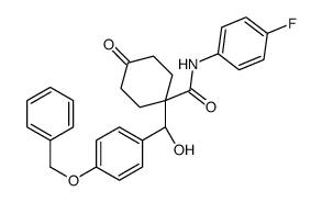(S)-1-((4-(苄氧基)苯基)(羟基)甲基)-N-(4-氟苯基)-4-氧代环己烷-1-甲酰胺 结构式