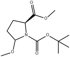 (2S)-1-叔丁基 2-甲基 5-甲氧基吡咯烷-1,2-二羧酸酯 结构式