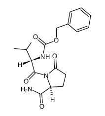 N-苄氧羰基-L-缬氨酰-5-氧代-L-脯氨酰胺 结构式
