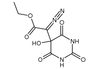 5-Pyrimidineacetic acid, α-diazohexahydro-5-hydroxy-2,4,6-trioxo-, ethyl ester 结构式