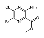 3-氨基-6-溴-5-氯吡嗪-2-羧酸甲酯 结构式