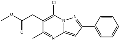 2-(7-氯-5-甲基-2-苯基吡唑并[1,5-A]嘧啶-6-基)乙酸甲酯 结构式