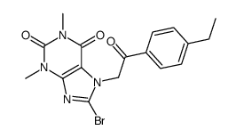 8-bromo-7-[2-(4-ethylphenyl)-2-oxo-ethyl]-1,3-dimethyl-purine-2,6-dion e 结构式