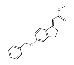 Acetic acid, 2-[2,3-dihydro-5-(phenylmethoxy)-1H-inden-1-ylidene]-, methyl ester 结构式