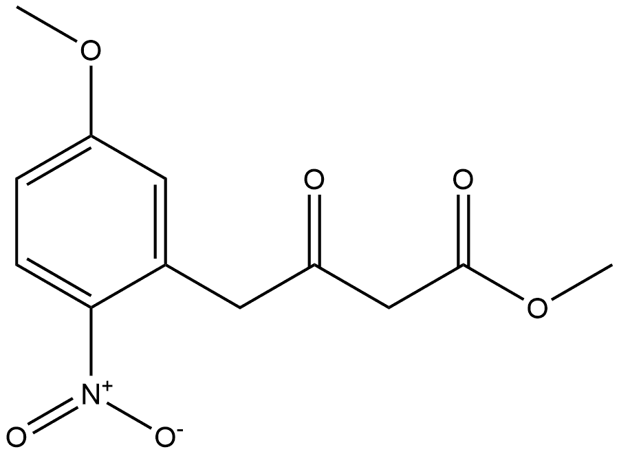 5-甲氧基-2-硝基-β-氧代苯丁酸甲酯 结构式