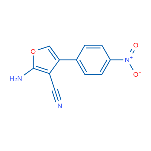 2-氨基-4-(4-硝基苯基)呋喃-3-腈 结构式