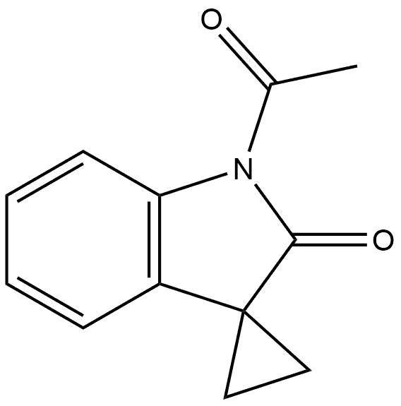 1′-乙酰基螺[环丙烷-1,3′-[3H]吲哚]-2′(1′H)-酮 结构式