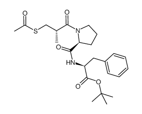 L-Phenylalanine, N-[1-[3-(acetylthio)-2-methyl-1-oxopropyl]-L-prolyl]-, 1,1-dimethylethyl ester, (S)- (9CI) 结构式