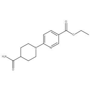 3-Pyridinecarboxylic acid, 6-[4-(aminocarbonyl)-1-piperidinyl]-, ethyl ester 结构式