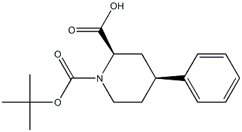 (2R,4S)-1-叔丁氧羰基-4-苯基哌啶-2-羧酸 结构式