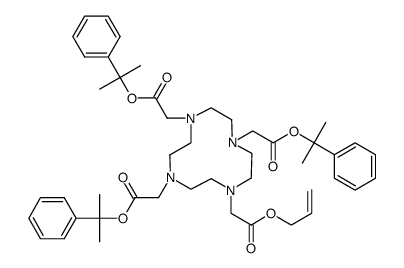 1,4,7,10-Tetraazacyclododecane-1,4,7,10-tetraacetic acid, 1,4,7-tris(1-methyl-1-phenylethyl) 10-(2-propen-1-yl) ester 结构式