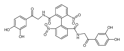 [1,1'-Biphenyl]-2,2'-dicarboxamide, N2,N2'-bis[2-(3,4-dihydroxyphenyl)-2-oxoethyl]-6,6'-dinitro- 结构式