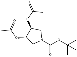 (3S,4S)-3,4-二乙酰氧基吡咯烷-1-羧酸叔丁酯 结构式