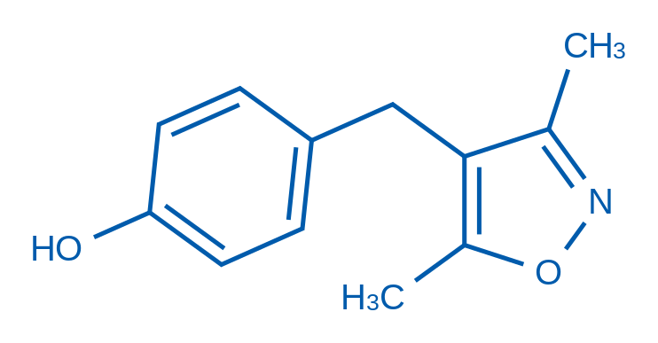 4-((3,5-二甲基异噁唑-4-基)甲基)苯酚 结构式