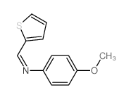4-甲氧基-N-(2-噻吩亚甲基)苯胺 结构式