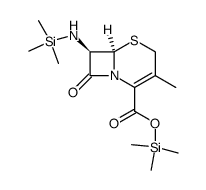5-Thia-1-azabicyclo[4.2.0]oct-2-ene-2-carboxylic acid, 3-methyl-8-oxo-7-[(trimethylsilyl)amino]-, trimethylsilyl ester, (6R,7R)- 结构式