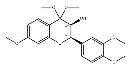 2H-1-Benzopyran-3-ol, 2-(3,4-dimethoxyphenyl)-3,4-dihydro-4,4,7-trimethoxy-, (2R,3S)-rel- 结构式