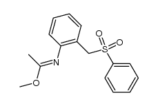 Ethanimidic acid, N-[2-[(phenylsulfonyl)methyl]phenyl]-, methyl ester 结构式