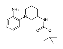N-[(3S)-1-(3-氨基-4-吡啶基)-3-哌啶基]氨基甲酸1,1-二甲基乙酯 结构式