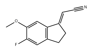 (2E)-2-(5-氟-2,3-二氢-6-甲氧基-1H-茚-1-亚基)乙腈 结构式