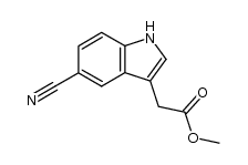 methyl 2-(5-cyano-1H-indol-3-yl)acetate 结构式