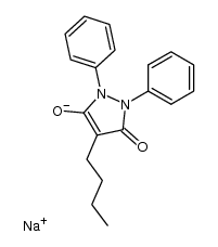 4-丁基-1,2-二氢-5-羟基-1,2-二苯基-3H-吡唑-3-酮钠(1:1) 结构式
