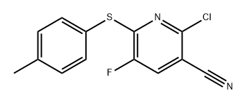 2-氯-5-氟-6-[(4-甲基苯基)硫代]-3-吡啶甲腈 结构式