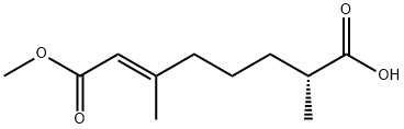 (R-E)-3,7-二甲基-2-辛烯二酸-1-甲酯 结构式