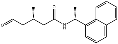 (3S)-3-甲基-N-[(1R)-1-(1-萘基)乙基]-5-氧代戊酰胺 结构式