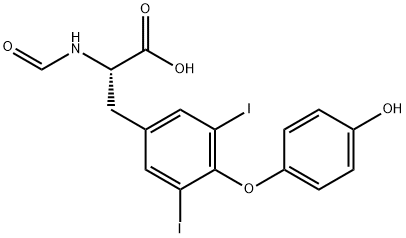 N-甲酰基-3-[4-(对羟基苯氧基)-3,5-二碘苯基]丙氨酸 结构式