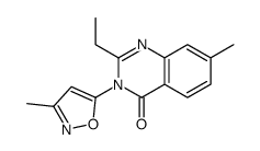 4(3H)-Quinazolinone, 2-ethyl-7-methyl-3-(3-methyl-5-isoxazolyl)- 结构式