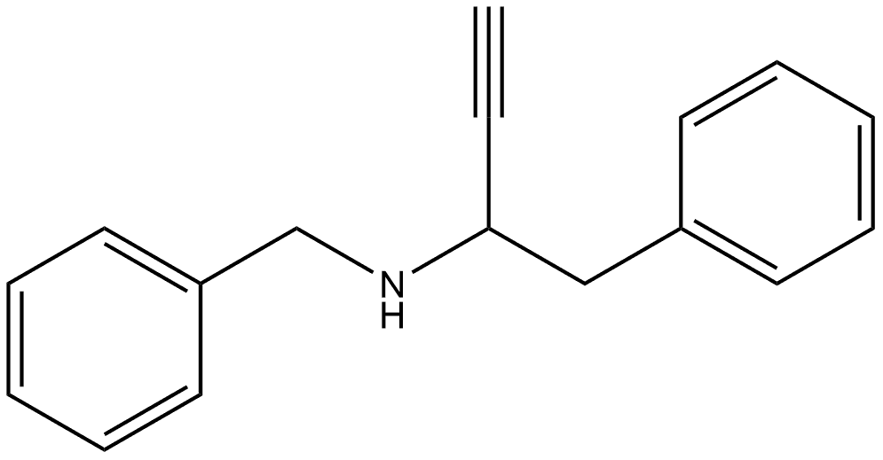 α-乙炔基-N-(苯甲基)苯乙胺 结构式