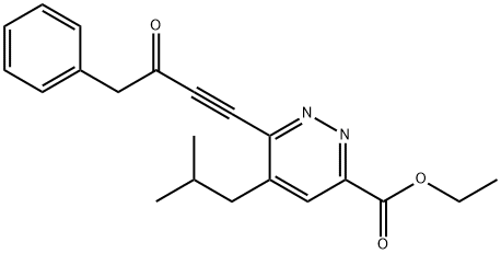 3-哒嗪羧酸-5-(2-甲基丙基)-6-(3-氧代-4-苯基-1-丁炔-1-基)乙酯 结构式