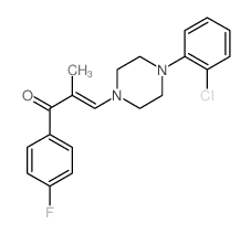 2-Propen-1-one, 3-[4-(2-chlorophenyl)-1-piperazinyl]-1-(4-fluorophenyl)-2-methyl- 结构式