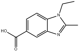 1-乙基-2-甲基-1H-苯并咪唑-5-羧酸 结构式
