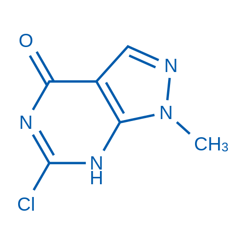 6-氯-1-甲基-1H-吡唑并[3,4-d]嘧啶-4(7H)-酮 结构式
