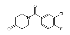 N-(3-氯-4-氟苯甲酰基)-哌啶-4-酮 结构式
