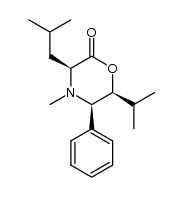 (3S,5R,6S)-4-甲基-6-异丙基-3-异丁基-5-苯基-2-吗啉酮 结构式
